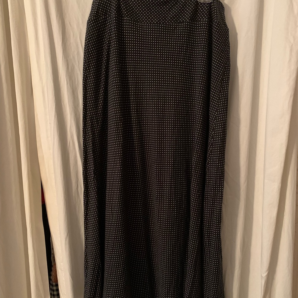Talbots black/white polka dot maxi skirt